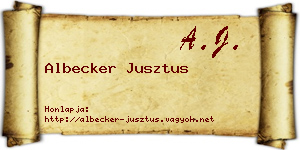 Albecker Jusztus névjegykártya